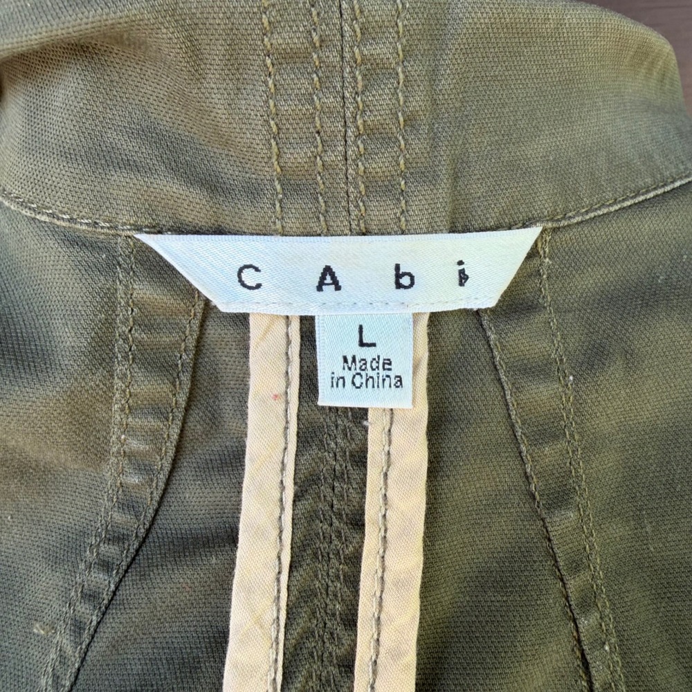Cabi Anorak Jacket Women Large Green Utility Field Coat Style 722 Cotton Blend - Picture 6 of 7